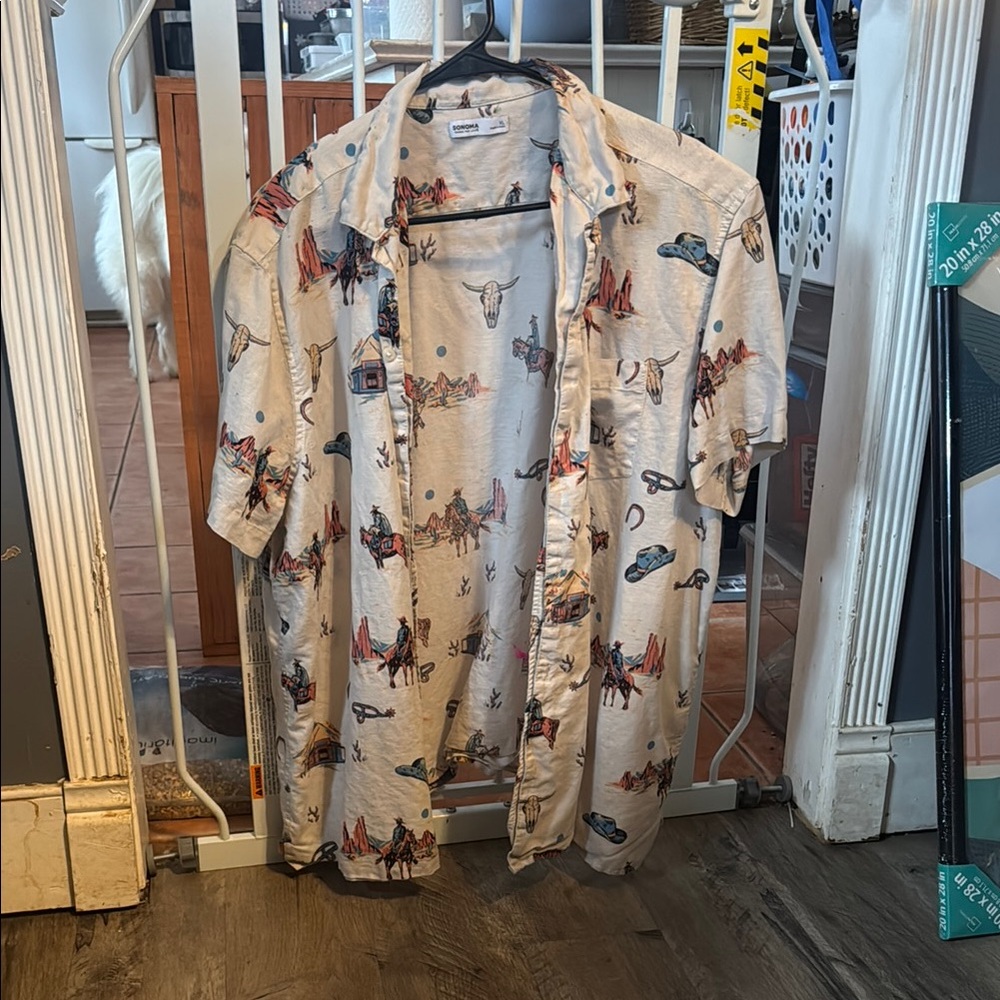 Western Themed Button-Up Shirt